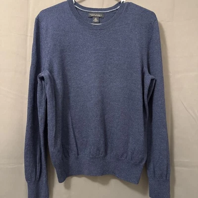 Suéter de lã merino extra fino Banana Republic tamanho M azul marinho gola redonda - Imagem 1 de 4