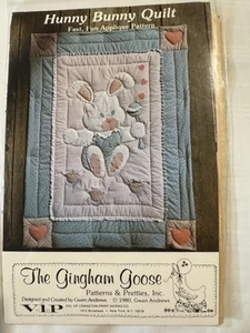 The Gingham Goose Hunny Bunny Crib Quilt Applique Pattern Vintage 1980s Cut - Picture 1 of 2