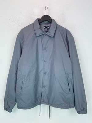 Brave Soul Grey Plain Coach Jacket Lightweight Casual Popper Fasten M - Image 1 of 4