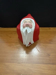 Encantador rústico, 4” cuadrado Papá Noel descalzo cantando. Gran pieza de abrigo usado en excelente estado - Imagen 1 de 8