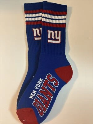 New York Giants Adult Socks FBF 4-Stripe 1 Pair- Large New Free Ship (D)