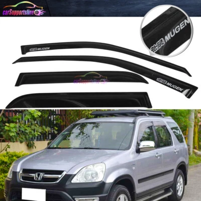 Deflector protector de ventilación visera de ventana apto para Honda CR-V 02-06 con Mugen plateado Foto 1 de 4