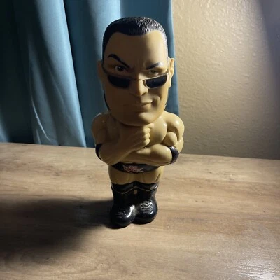 1999 The Rock 3D Sipper Water Bottle WWF Titan Sports Vintage WWE Dwayne Johnson Foto 1 de 4