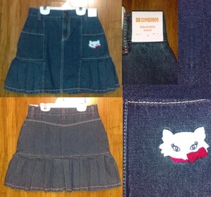NEW GYMBOREE Blue Denim Skirt with embroidered cat Girls M 8 NWT - Picture 1 of 1