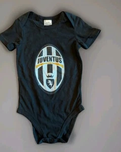 Juventus Baby One Piece Size 12 Months Black Logo Infant Soccer Futbol EPL  - Picture 1 of 3
