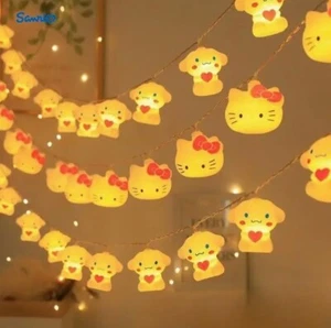 Sanrio 3D Hello Kitty 10-Light LED String Lights - New! Perfect for Indoor/Outdo - Picture 1 of 3