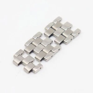 Burberry Genuine 5 Link A114-H07383 Men's Watch Band Bracelet Parts Silver 17mm - Picture 1 of 3