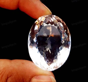 Certified 150 Cts Natural Unheated White Quartz Oval Cut Top Grade Gemstone - Picture 1 of 5