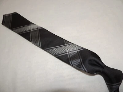 Corbata a cuadros Calvin Klein para hombre 100 % seda negra y gris 59X3 nueva sin etiquetas Foto 1 de 4