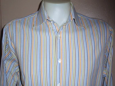 BRANDINI 100% Cotton Men's Shirt Size L Long Sleeve Spread Collar 2 Button  NWOT - Image 1 of 4