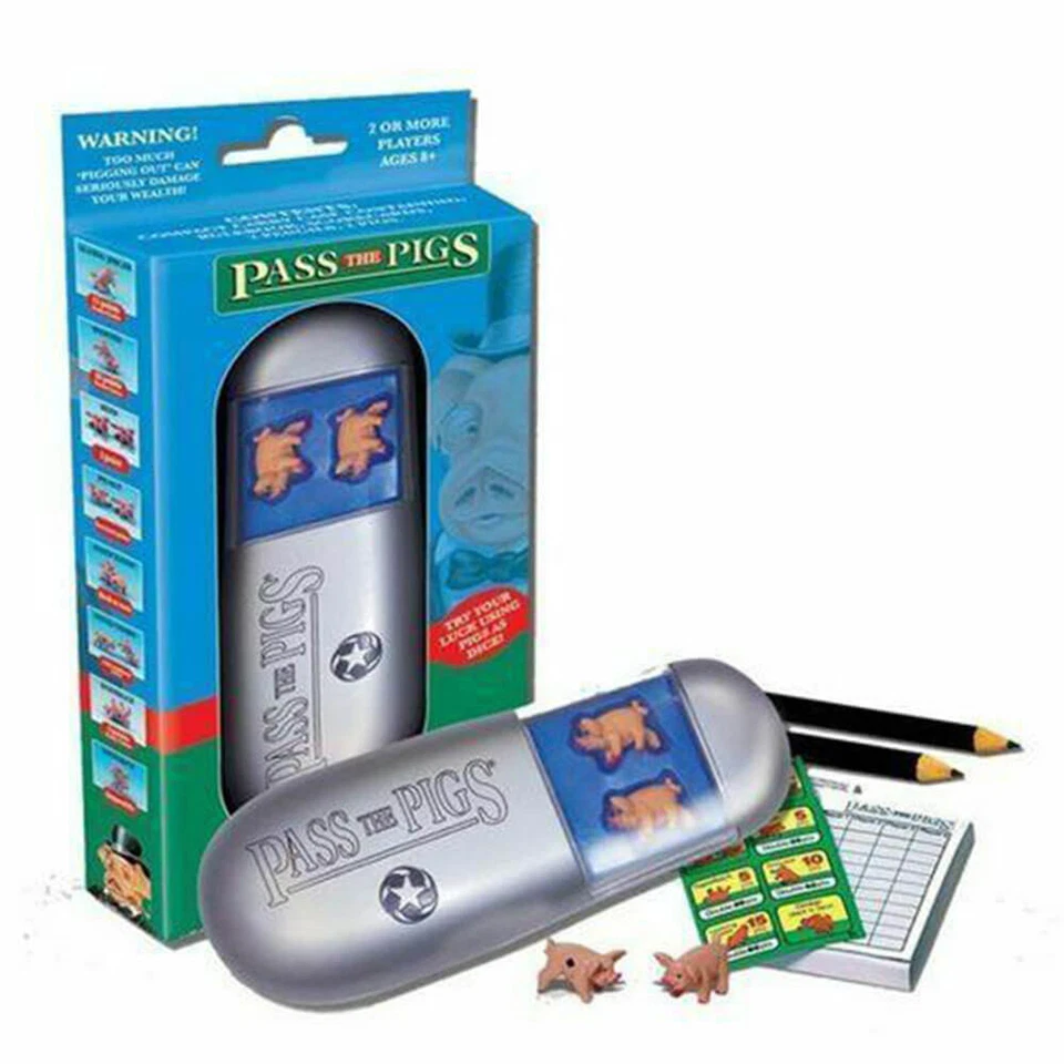 Pass The Pigs Board Travel Dice Scoring Points Family Game Pig Lover Game Foto 1 de 1