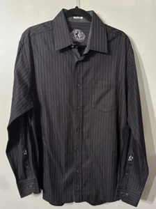 Bugatchi Shaped Fit Button Down Langarm Hemd Gr. XL schwarz gestreift - Bild 1 von 9