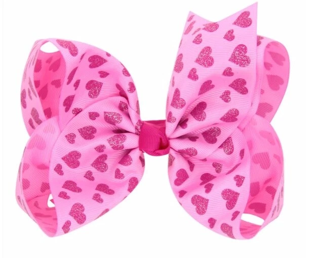 Clip de moño de pelo corazones rojos brillantes niñas en rosa - ¡NUEVO! Foto 1 de 1