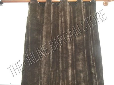Ballard Designs Essential Grommet Velvet Drapes Panels Curtains Chocolate 54x96 - Image 1 of 2