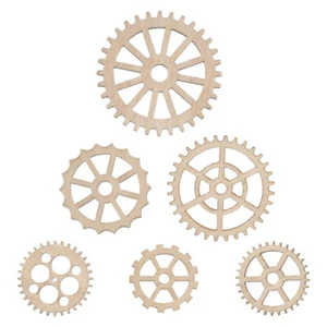 50 Pcs Ciondolo in Legno Ingranaggi Steampunk Ornamenti Intagliati - Picture 1 of 11