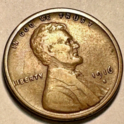 1916-S Lincoln Wheat 1c ~ SOLID Very Fine? ~ Full Wheat Lines ~ SWEET ~ Y22 - Image 1 of 2