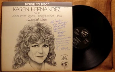 SIGNED AUDIOPHILE JAZZ LP KAREN HERNANDEZ RIVERSIDE DRIVE 1984 MTT lps 1884 - Image 1 of 3