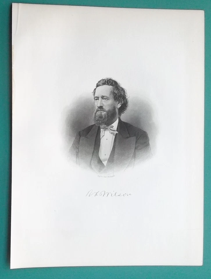 RICHARD F WILSON Wisconsin Developer of Town Eau Claire - 1877 Antique Print Foto 1 de 1