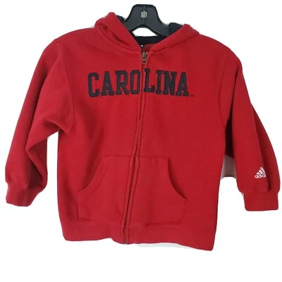 Moletom com capuz Adidas masculino zíper completo 5-6 Carolina do Sul vermelho preto - Imagem 1 de 4