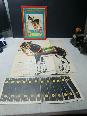 VINTAGE PIN THE TAIL ON THE DONKEY CHILDREN'S  PARTY GAME JAPAN - Image 1 of 4
