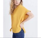 Madewell Central Drapey Popover Shirt Top Sz XXL Short Sleeve Yellow Mustard
