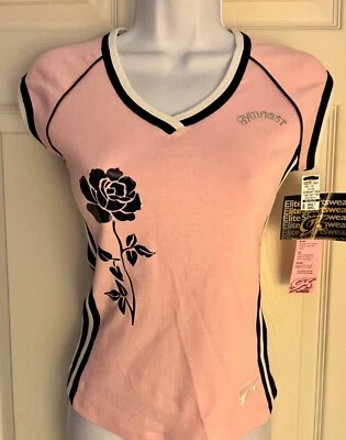 GK JOYA 'GIMNASTA' ADULTO PEQUEÑA ROSA ALGODÓN GORRA SLV NEGRO ROSA ACENTO CAMISETA TALLA S Foto 1 de 4