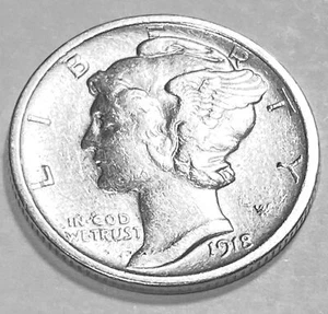 1918 D Mercury Dime Free Shipping CHOICE BU #2 - Picture 1 of 2