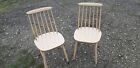 2 Kchensthle Stuhl Holz - Shabby Chic - Beige Gelb- 60er 70er Vintage