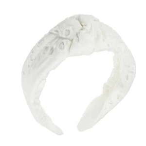Floral Pattern Knotted Headband Classic Casual Style White 4.92"x1.97" - Picture 1 of 7