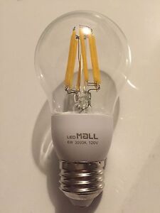 2pk Dimmable LED Filament Bulb 6w, True Led,60w Equivalent, 600lumens, 3000k,A19