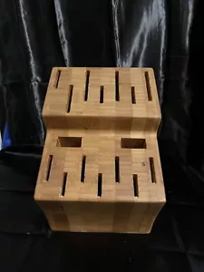 The Pampered Chef Knife Block Bamboo Large 16 Slots Excellent Condition - Picture 1 of 9