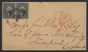 US #36 Pair on Cover from PA to England F+/VF - Picture 1 of 2