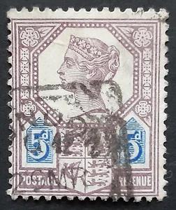 GB QV 1887 SG207 5d dull purple and blue, die I, watermark imperial crown, VGU - Picture 1 of 1
