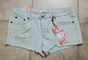 OP Denim Stretch Foil Shorts Sz 9 Juniors light blue - Picture 1 of 2