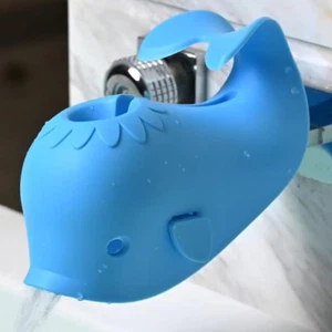 Faucet Cover Bathtub Baby Whale Spout Cover Soft and Safety for Kids Blue - Picture 1 of 12