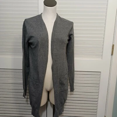 Cárdigan Sweet Romeo Mujer X Pequeño Gris Línea Larga Frente Abierto con Bolsillos Foto 1 de 4