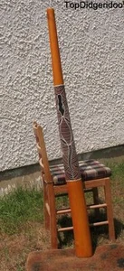 59"\150cm DIDGERIDOO+Bag+Beeswax Mouthpiece * Teak Wood GECKO Artwork Dot-Paint - Picture 1 of 8