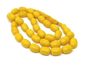 Natural and AAA+ Certified Oval Beads Big Size Yellow Baltic Amber Mala - Picture 1 of 3