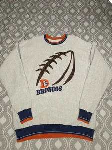 Felpa girocollo calcio ricamata Denver Broncos vintage taglia XXL NFL - Foto 1 di 8