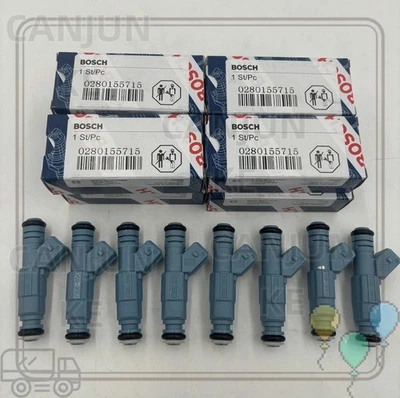 8Pcs Fuel Injectors 0280155715 For 1996-1999 Dodge RAM 1500 2500 3500 5.2L 5.9L - Image 1 of 4