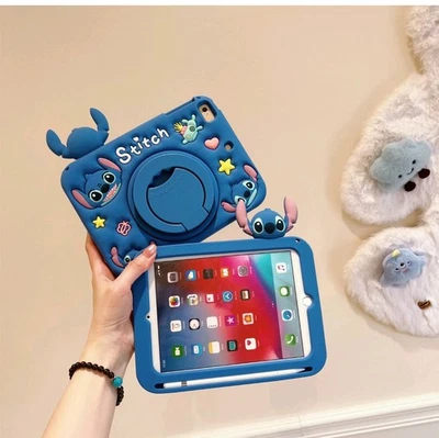 Funda protectora con soporte con mango de silicona a prueba de golpes para iPad Air Pro 11 pulgadas 2024 para niños Foto 1 de 4