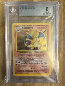 Charizard 4/102 Base Set Holo Rare Vintage 1999 Pokemon Card Beckett 8 PSA WOTC - Picture 1 of 2