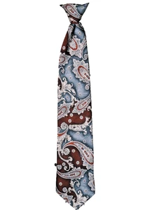 Corbata de pargo vintage con clip para hombre Borgoña y azul de Town Craft 19,5" de largo - Imagen 1 de 4