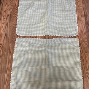 Waverly Garden Room Cottagecore  Pillow Shams (Set Of 2) Pastel Green Gingham - Picture 1 of 9