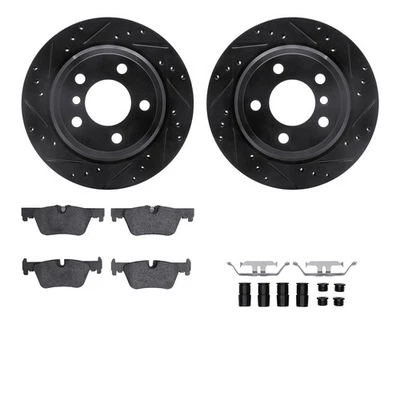 For BMW 420i 16-20 eLINE Series Drilled & Slotted Rear Brake Kit w Ceramic Pads Foto 1 de 4
