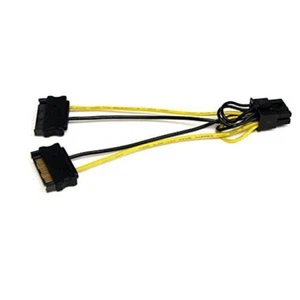 Startech SATPCIEXADAP CONVERT TWO 15-PIN SATA POWER SUPPLY CONNECTORS TO A 6-PIN - Picture 1 of 1