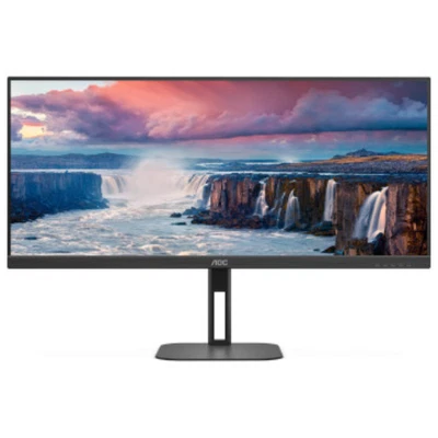 AOC 34" QHD 100Hz 4ms USB-C PD65W VA Monitor 21:9 1:4000 HDMI Black U34V5C-BK - Image 1 of 4
