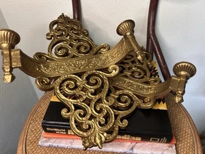 Vintage Pair Syroco Wall Sconces Gold Ornate Candle Holder Regency USA - Picture 1 of 13