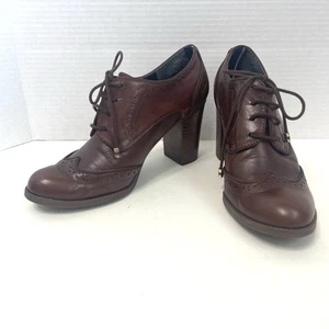 Tommy Hilfiger Fabiole Damen Gr. 7,5 M Budapester Oxford Pumps Schuhe braun Leder - Bild 1 von 12