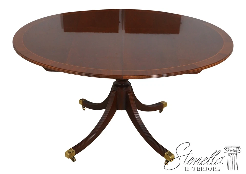 L70938: Mesa de comedor histórica Charleston de caoba georgiana con bandas BAKER Foto 1 de 4